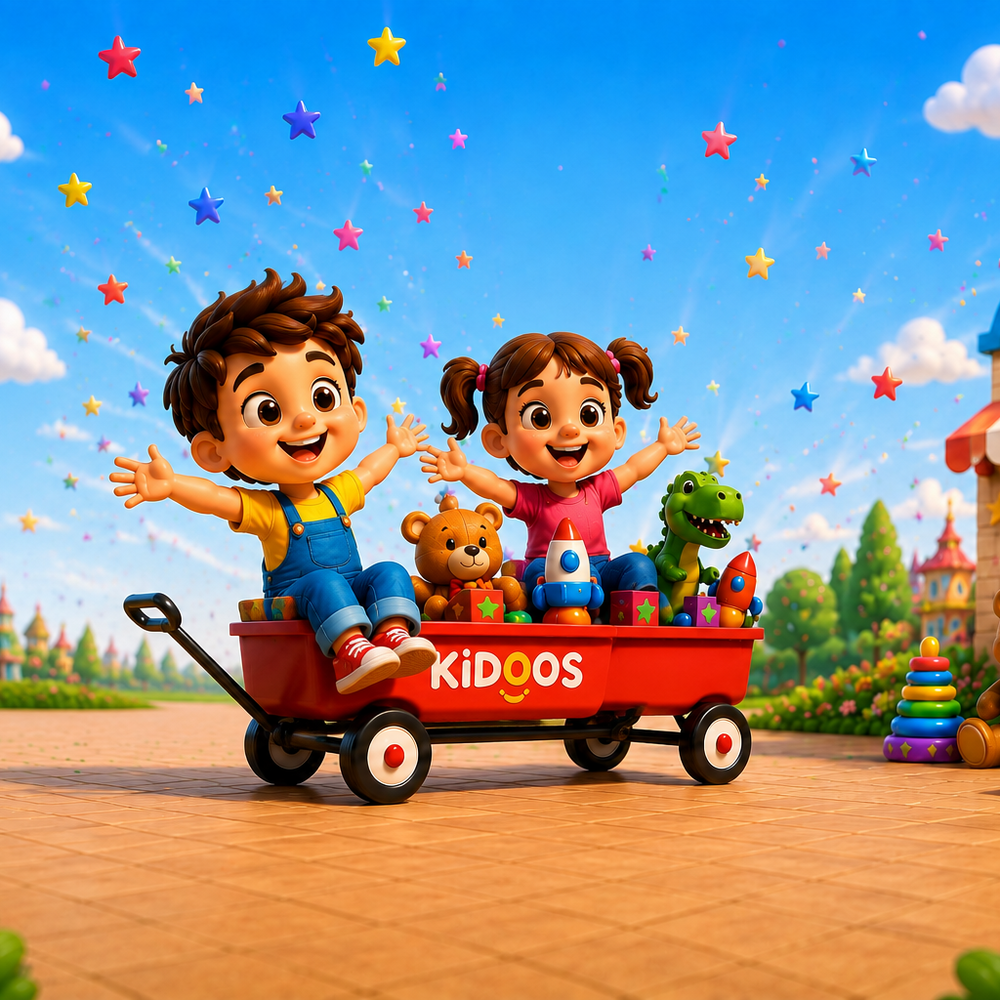 Children playing with Kidoos toys